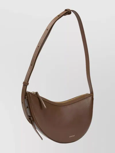 Soeur Adjustable Strap Shoulder Bag With Smooth Finish In Brown