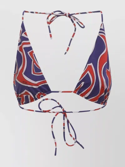 Pucci Triangle Top Adjustable Strap Bikini Set In Multi