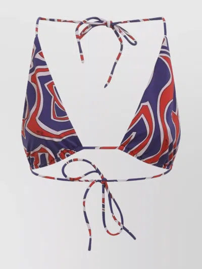 Pucci Triangle Top Adjustable Strap Bikini Set In Multi