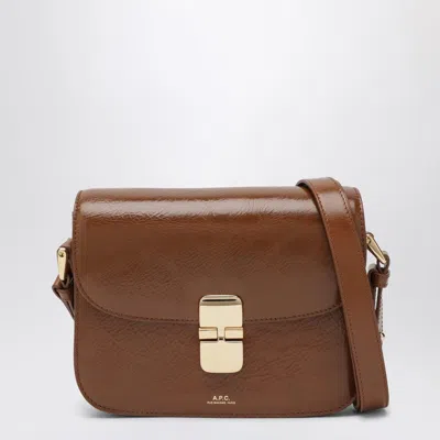 Apc A.p.c. Grace Small Foldover Top Crossbody Bag In Brown