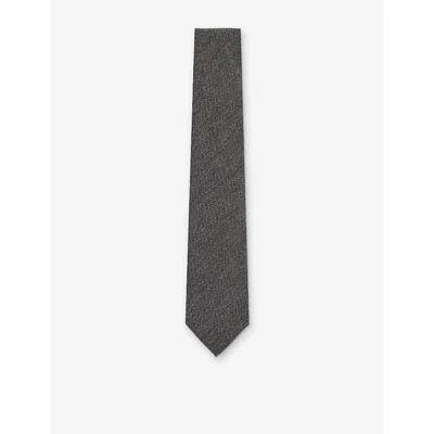 Reiss Mens Charcoal Donato Wool And Silk T In Gray