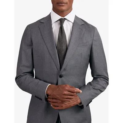 Reiss Mens Charcoal Donato Wool And Silk T In Gray
