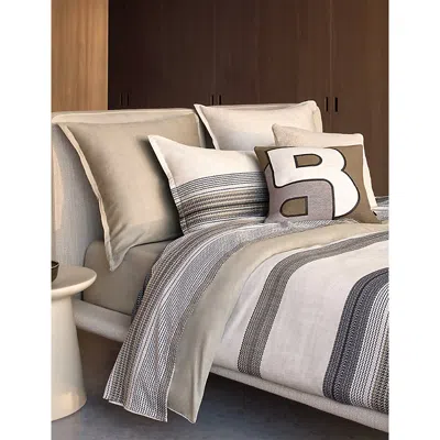 Hugo Boss Multicoloured Modernist Stripe-print Standard Cotton Pillowcase In Multi