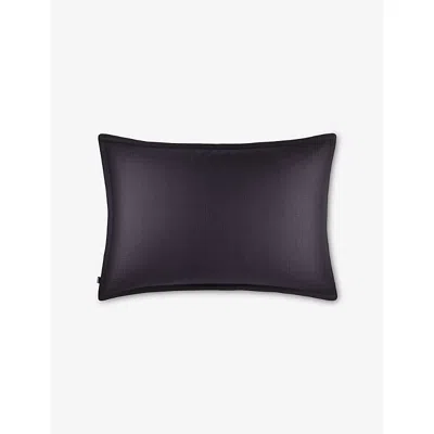 Hugo Boss Carbon Lattice Rectangle Standard Cotton Pillowcase In Black