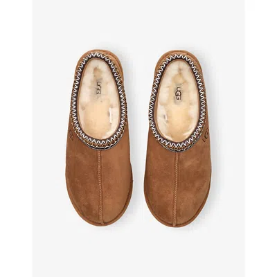 Ugg Soft Suede Slip-on Loafers With Zigzag Stitch Detail In Brown