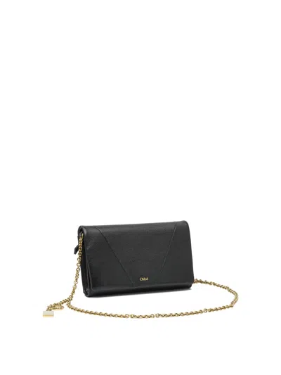Chloé Spin Chain Strap Rectangular Shape Bag In Black