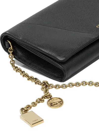 Chloé Spin Chain Strap Rectangular Shape Bag In Black