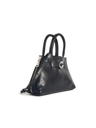 Coperni Structured Shoulder Bag Circular Clasp In Black