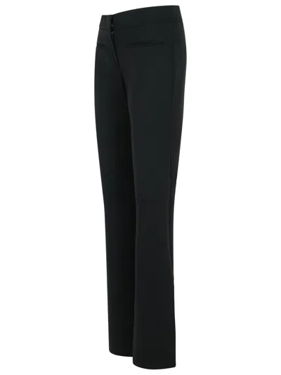 Courrèges Tailored Black Wool Blend Pants With Adjustable Hem In Black