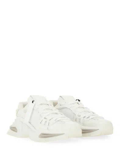 Dolce & Gabbana Airmaster Knitted Low Top Sneakers In White