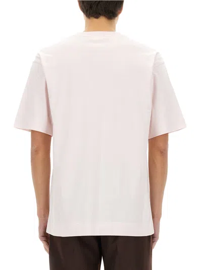 Dries Van Noten Crew Neck Short Sleeve Cotton T-shirt In Pink