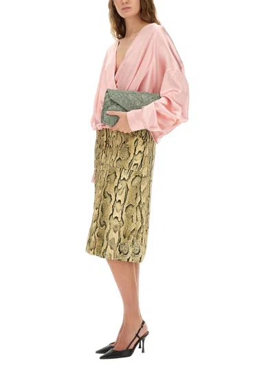 Dries Van Noten Sheraz Viscose And Cotton Skirt With Reptile Print In Multi