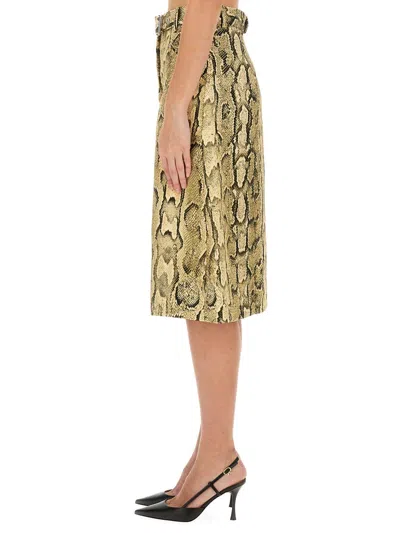 Dries Van Noten Sheraz Viscose And Cotton Skirt With Reptile Print In Multi