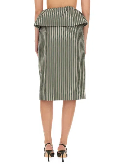 Dries Van Noten High Waist Striped Midi Skirt In Multi
