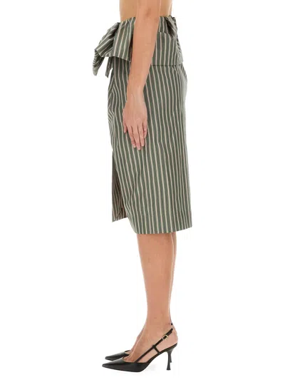Dries Van Noten High Waist Striped Midi Skirt In Multi