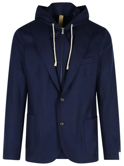 Eleventy Single Breasted Jacket In Blue