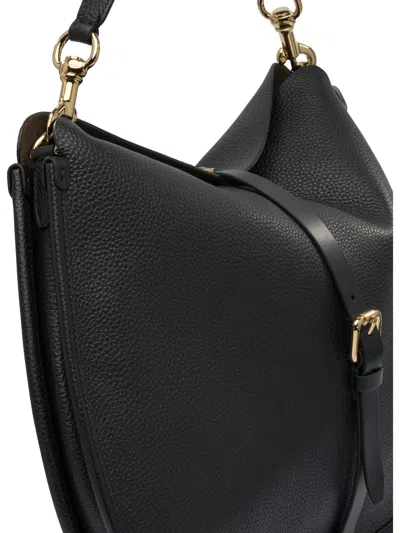 Etro Leather Textured Shoulder Bag In Black