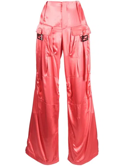 Fendi Cargo Pant With Adjustable Cuffs And Multiple Pockets In Pink