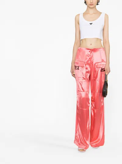 Fendi Cargo Pant With Adjustable Cuffs And Multiple Pockets In Pink