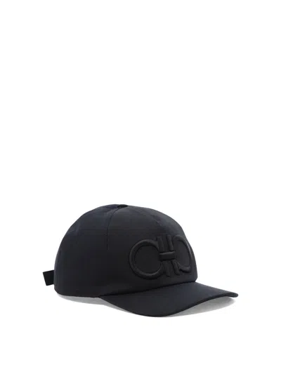 Ferragamo Gancini-embroidered Baseball Cap In Black