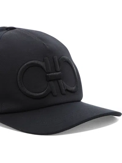 Ferragamo Gancini-embroidered Baseball Cap In Black