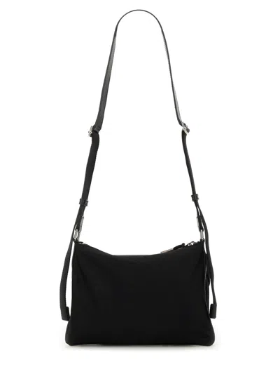 Givenchy Voyou Skinny Crossbody Bag In Grained Leather And Nylon In Black