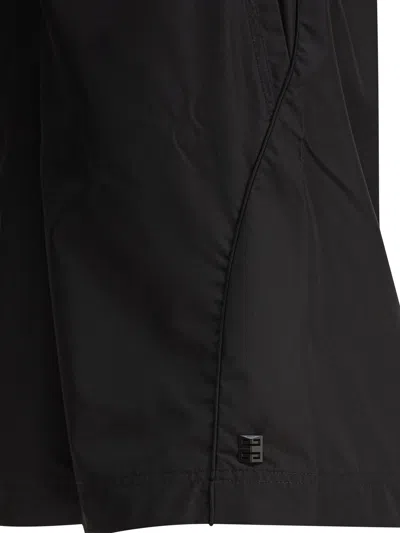 Givenchy Logo Script Cotton Sweat Shorts In Black