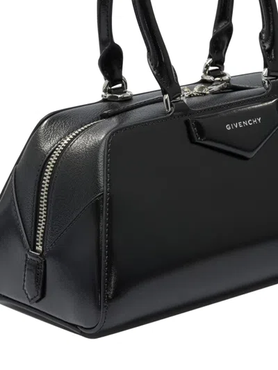 Givenchy Women Antigona East West Small Leather Shoulder Bag In Black