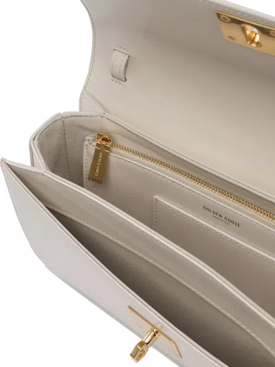 Golden Goose Gioia Flap Leather Shoulder Bag In White