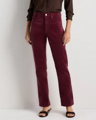 Quince Women's Organic Stretch Corduroy Straight Leg Pants In Burgundy