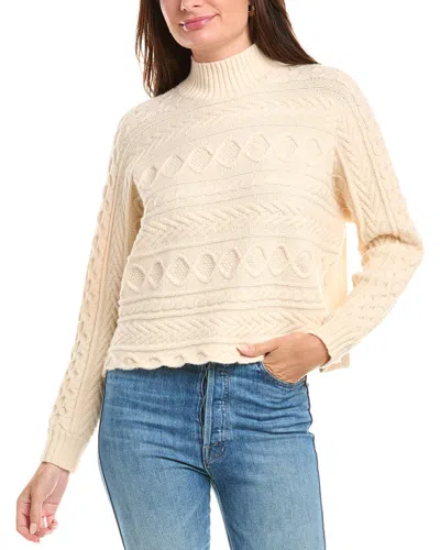 Rain + Rose Mock Neck Sweater In Neutral