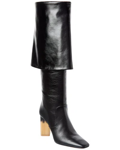 Chloé High Heel Knee-high Square Toe Boot In Black