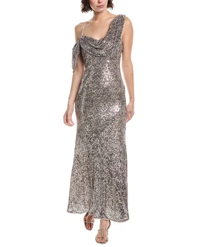 Diane Von Furstenberg Joaquin Sequined Maxi Dress In Silver