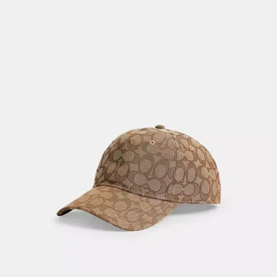 Coach Signature Jacquard Baseball Hat In Brown