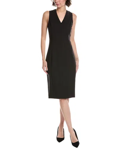Theory Slim Wool-blend Midi Dress In Black