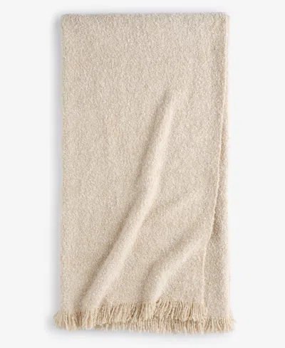 Oake Heathered Boucle Throw, 50" X 60", Exclusively For Macy's In White