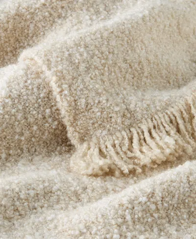 Oake Heathered Boucle Throw, 50" X 60", Exclusively For Macy's In White