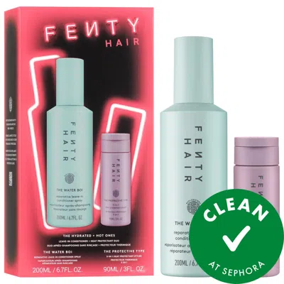 Fenty Beauty By Rihanna The Hot & Hydrated Ones Heat Protectant & Leave-in Conditioner Hair Gift Set In Transparent