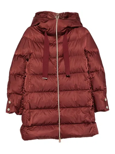 Herno A-shaped Down Jacket In High-density Satin In Burgundy