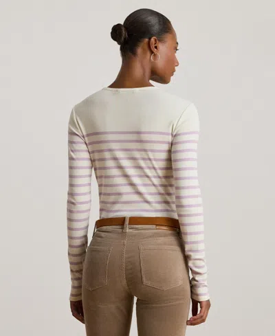 Ralph Lauren Women's Striped Cotton Long-sleeve Tee In White