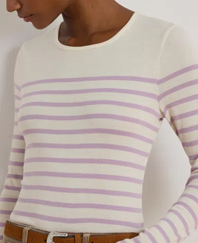 Ralph Lauren Women's Striped Cotton Long-sleeve Tee In White
