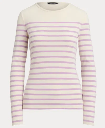 Ralph Lauren Women's Striped Cotton Long-sleeve Tee In White