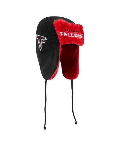 New Era Men's Black Atlanta Falcons Helmet Head Trapper Knit Hat In Black