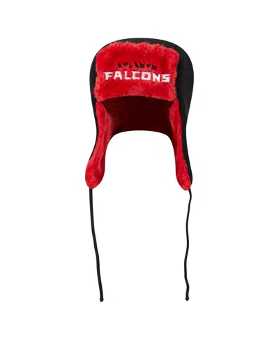 New Era Men's Black Atlanta Falcons Helmet Head Trapper Knit Hat In Black