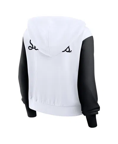 Nike Women's White Florida State Seminoles Cropped Beyond Capability Color-block Script Full-zip Hoodie In White