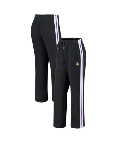 Wear By Erin Andrews Women's Black Minnesota Vikings Color-block Straight Leg Pants In Black