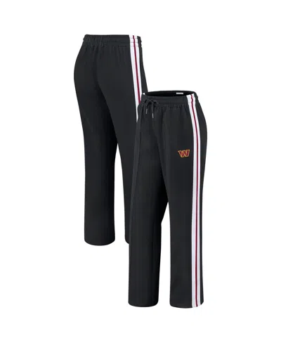 Wear By Erin Andrews Women's Black Washington Commanders Color-block Straight Leg Pants In Black