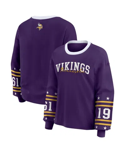 Wear By Erin Andrews Purple Minnesota Vikings Sport Long-sleeve T-shirt In Purple