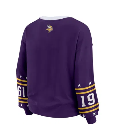 Wear By Erin Andrews Purple Minnesota Vikings Sport Long-sleeve T-shirt In Purple