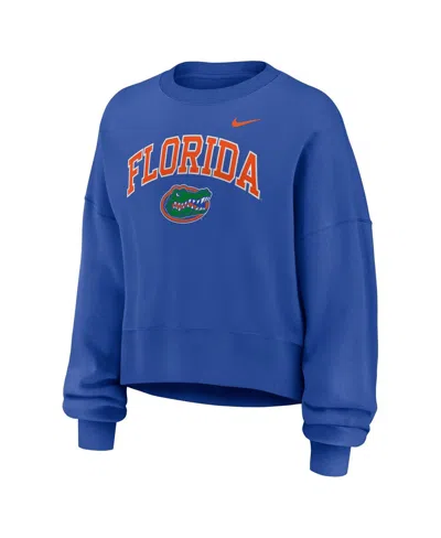 Nike Women's Royal Florida Gators Oversized Phoenix Arch Pullover Sweatshirt In Blue